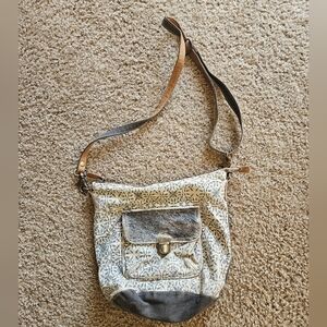Myra Brand Crossbody Women's Bag with Leather, Canvas, And Cowhide